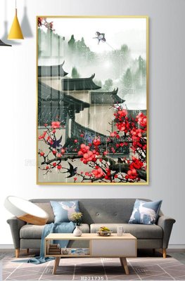 File gốc File tranh hiện đại pha lê gương HD21735 (cho in ấn) độc quyền