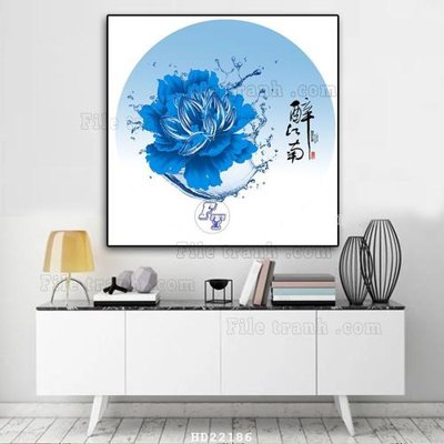 File in mica File tranh hiện đại pha lê gương HD22186 (bản gốc) làm vách ngăn