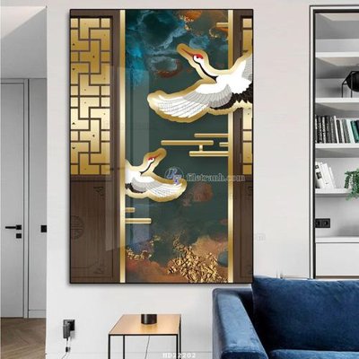 File gốc File tranh hiện đại pha lê gương HD22202 (in lụa) trang trí tường