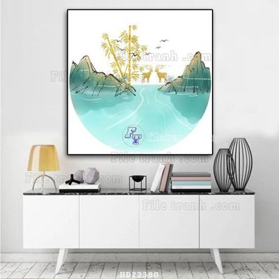 File PSD File tranh hiện đại pha lê gương HD22380 (bản gốc) dễ dàng edit