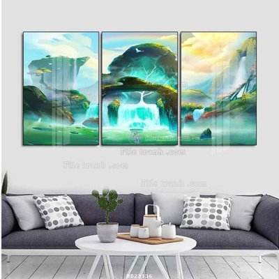 File gốc File tranh hiện đại pha lê gương HD23136 (in lụa) tranh phong thủy