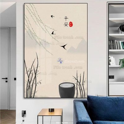 File gốc File tranh hiện đại pha lê gương HD23200 (in lụa) trang trí tường