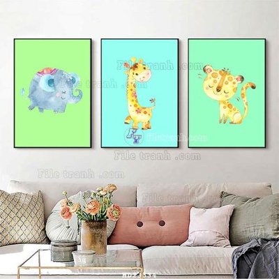 File in ấn File bộ tranh treo hiện đại HD23334 chuyên nghiệp