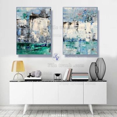 File in ấn File bộ tranh treo hiện đại HD23342 chuyên nghiệp