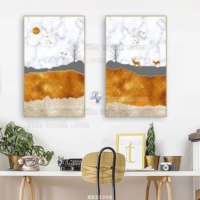 File tranh gốc File bộ tranh treo hiện đại HD23350 (sắc nét từng chi tiết)