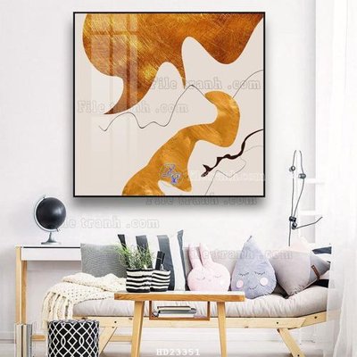 File tranh File bộ tranh treo hiện đại HD23351 (bản gốc) in lụa dán tường