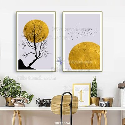File tranh File bộ tranh treo hiện đại HD23354 (ảnh gốc) cho in ấn kỹ thuật số
