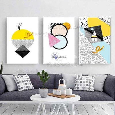 Cung cấp file tranh gốc File bộ tranh treo hiện đại HD23376 độc quyền