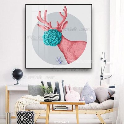 File tranh File bộ tranh treo hiện đại HD23401 (gốc) chủ đề động vật