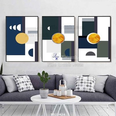 File tranh File bộ tranh treo hiện đại HD23424 (gốc) in film