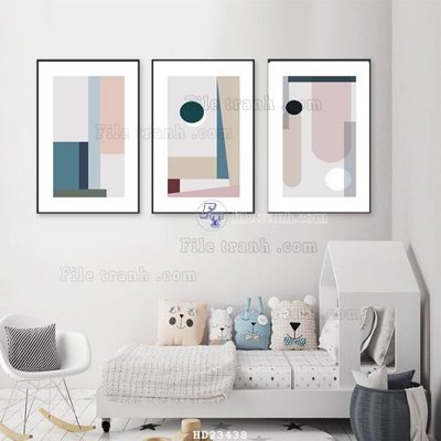Ảnh gốc File bộ tranh treo hiện đại HD23438 (độ nét cao) in tráng gương