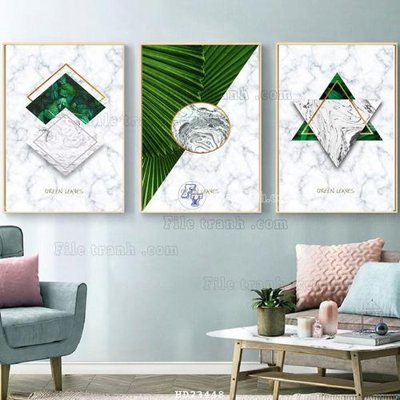File gốc File bộ tranh treo hiện đại HD23448 (in tráng gương) ốp tường
