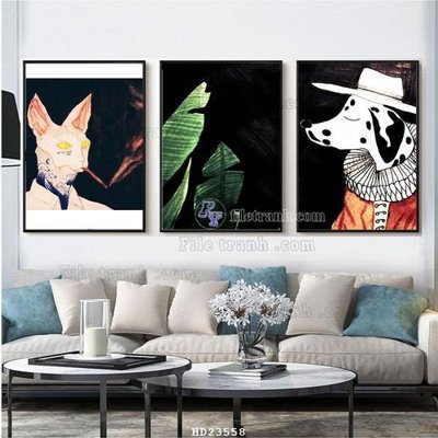 File tranh gốc PSD File bộ tranh treo hiện đại HD23558 còn nguyên layer