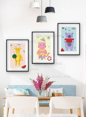 Tải file File bộ tranh treo hiện đại HD23747 (ảnh gốc) in gạch 3D