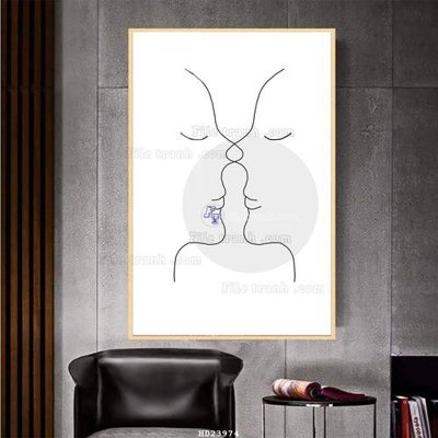 File tranh File bộ tranh treo hiện đại HD23974 (gốc) in trên kính