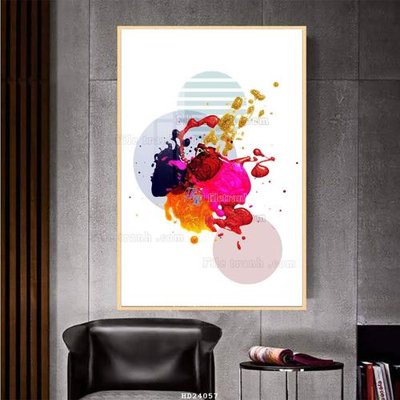File tranh File bộ tranh treo hiện đại HD24057 (bản gốc) in lụa 3D