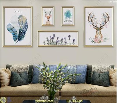 File gốc in tráng gương File tranh treo hiện đại HD3004 chi tiết