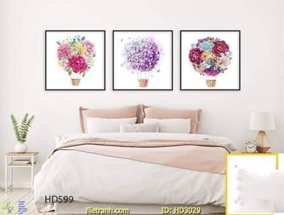 Tải file File tranh treo hiện đại HD3029 (gốc) chủ đề hoa sen