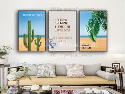 File in mica File tranh hiện đại HD305 (bản gốc) làm vách ngăn