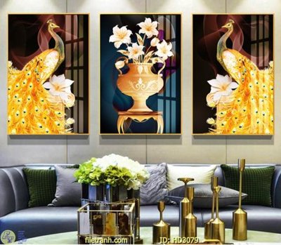 Tải file File tranh treo hiện đại HD3079 (gốc) chủ đề phong thủy