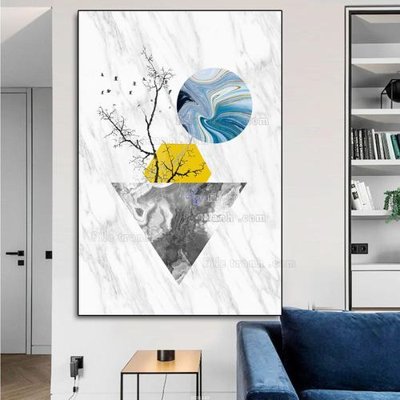 File in trần File tranh hiện đại pha lê gương HD31448 (bản gốc) mây trời