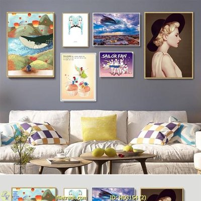 File gốc File tranh treo hiện đại HD3154 (chuẩn màu) cho in offset