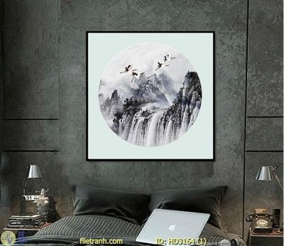 File gốc File tranh treo hiện đại HD3164 (in tráng gương) hiện đại