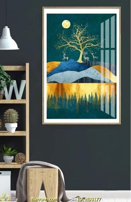 File gốc File tranh treo hiện đại HD3177 (in tráng gương) ốp tường