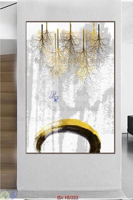 Download file gốc File tranh hiện đại HD323 (in lụa) hoa lá