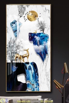 File tranh File tranh treo hiện đại HD3309 (gốc) in vải canvas