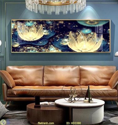 Tải file File tranh treo hiện đại HD3380 (gốc) chủ đề hoa sen