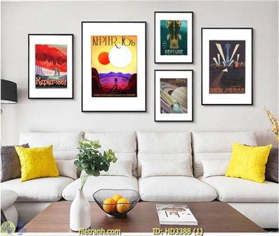 File gốc File tranh treo hiện đại HD3388 (in ấn) màu sắc trung thực