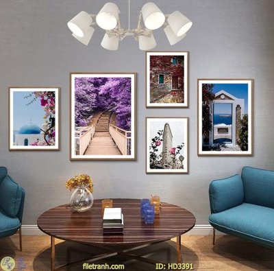 Ảnh gốc file in lụa File tranh treo hiện đại HD3391 chi tiết