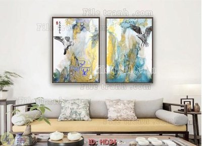 File gốc File tranh hiện đại HD34 (in lụa) trang trí tường