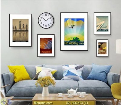 File in lụa File tranh treo hiện đại HD3413 (hoa văn) File tranh treo hiện đại HD3413