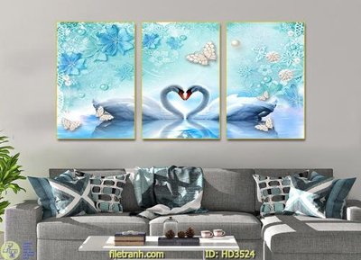 File tranh File tranh treo hiện đại HD3524 (bản gốc) in lụa 3D