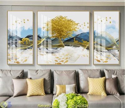 File in mica File tranh treo hiện đại HD3528 (bản gốc) làm vách ngăn