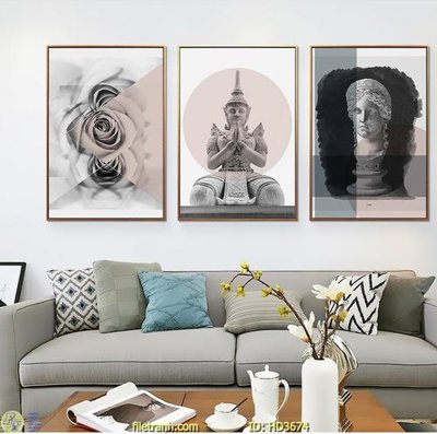 File gốc File tranh treo hiện đại HD3674 (in lụa) cao cấp