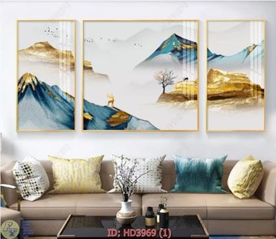 File in trần File tranh treo hiện đại HD3969 (bản gốc) hoa văn