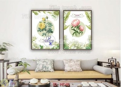 File gốc File tranh hiện đại HD40 (in mica) trang trí