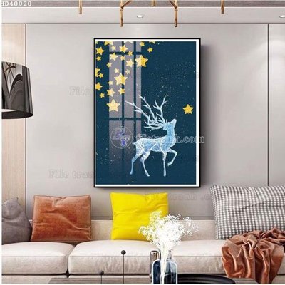 File gốc File bộ tranh treo hiện đại HD40020 (in tráng gương) ốp tường