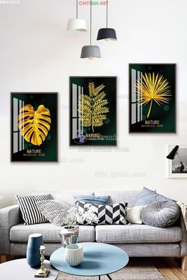 File ảnh File bộ tranh treo hiện đại HD40052 (gốc) dùng in Pano