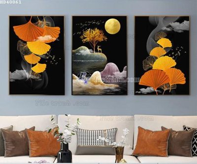 Ảnh gốc File bộ tranh treo hiện đại HD40061 (độ nét cao) in mica