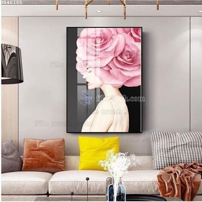 Download file gốc File bộ tranh treo hiện đại HD40105 (in lụa) tranh 3D