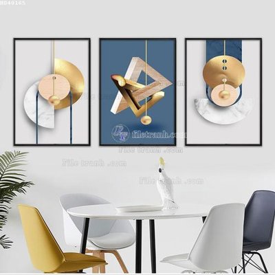 File ảnh File bộ tranh treo hiện đại HD40165 (gốc) in decal dán tường