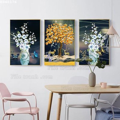 File in trần File bộ tranh treo hiện đại HD40176 (bản gốc) phong cảnh