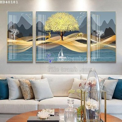 File ảnh File bộ tranh treo hiện đại HD40181 (gốc) in biển hiệu