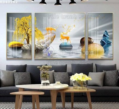 Hình ảnh file gốc File bộ tranh treo hiện đại HD40182 cho in UV