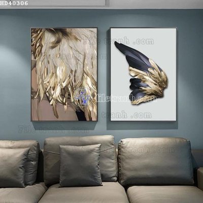 File ảnh File bộ tranh treo hiện đại HD40306 (gốc) in Hiflex