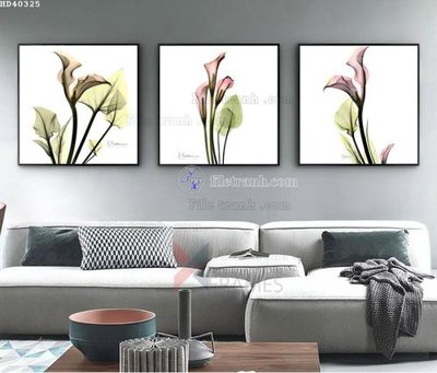 File in trần File bộ tranh treo hiện đại HD40325 (bản gốc) hoa văn